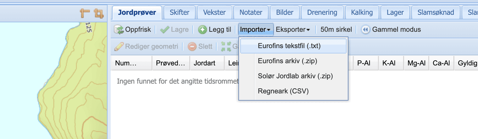 importer jordprøver