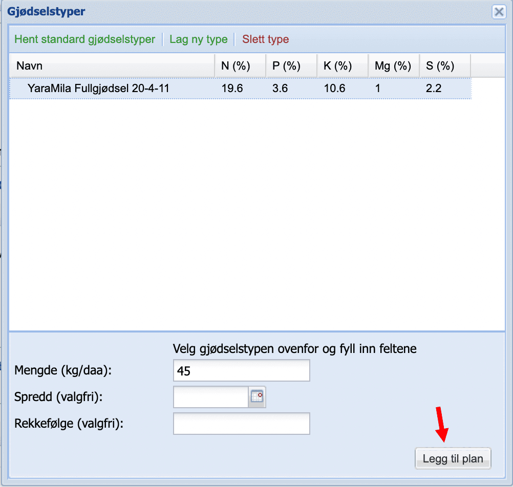 gjødslingsplan
